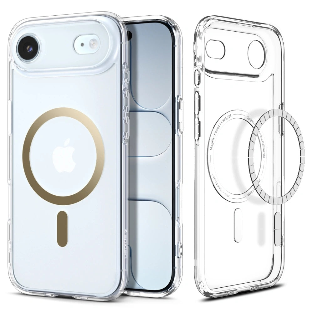 Funda MagSafe para Apple iPhone 17 Air, Spigen, Ultra Hybrid, Dorada Transparente