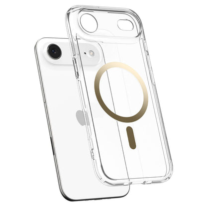 Funda MagSafe para Apple iPhone 17 Air, Spigen, Ultra Hybrid, Dorada Transparente