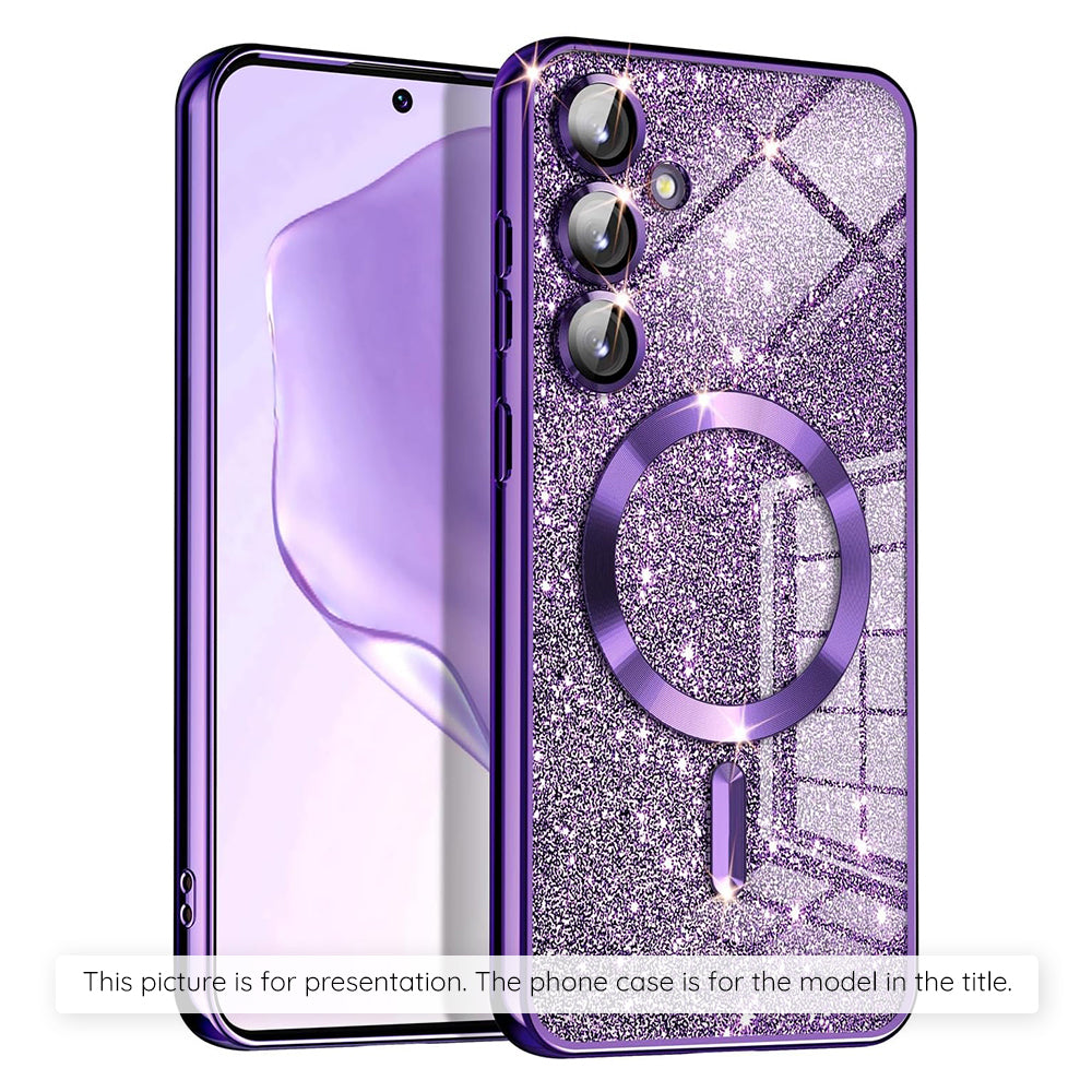 Funda MagSafe para Apple iPhone 17 Air, Techsuit, Luxury Glitter, Morado Oscuro