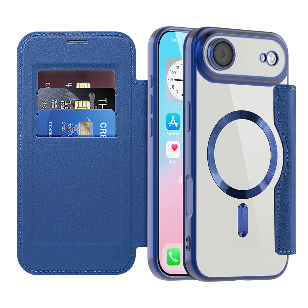 Funda MagSafe para Apple iPhone 17 Air, Techsuit, SmartMag Book, Azul