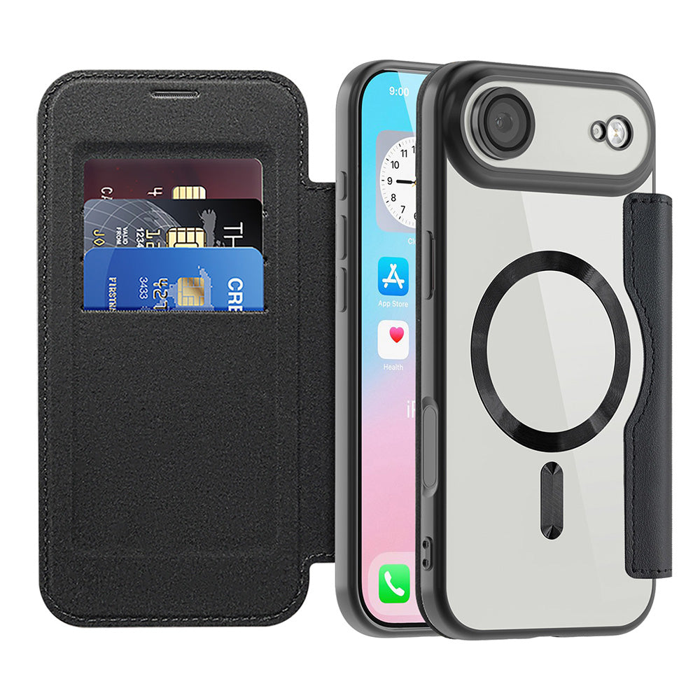 Funda MagSafe para Apple iPhone 17 Air, Techsuit, SmartMag Book, Negra