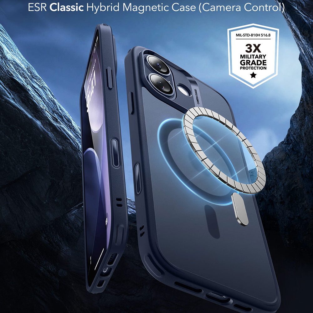 Funda MagSafe para Apple iPhone 17, ESR, Classic Hybrid, Azul Satinado