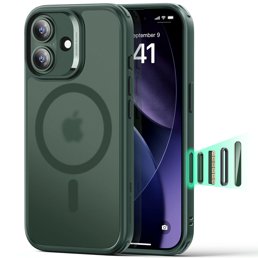 Funda MagSafe para Apple iPhone 17, ESR, Classic Hybrid, Verde Satinado