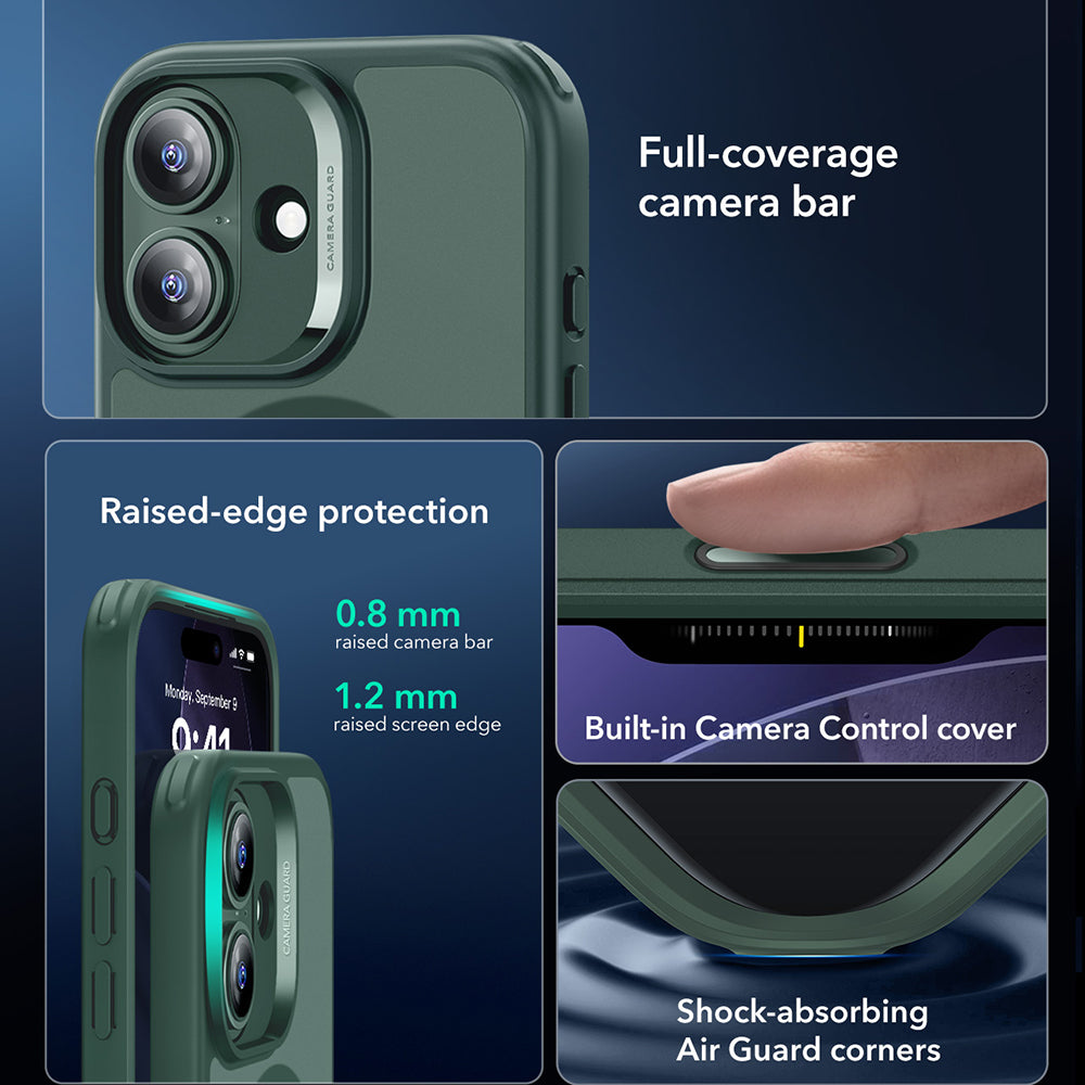 Funda MagSafe para Apple iPhone 17, ESR, Classic Hybrid, Verde Satinado