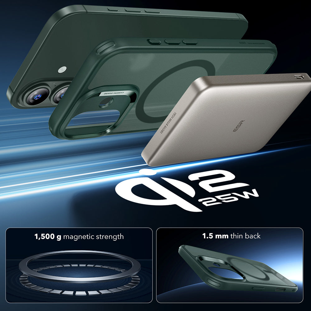 Funda MagSafe para Apple iPhone 17, ESR, Classic Hybrid, Verde Satinado
