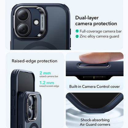 Funda MagSafe para Apple iPhone 17, ESR, Classic Hybrid Kickstand, Azul Satinado