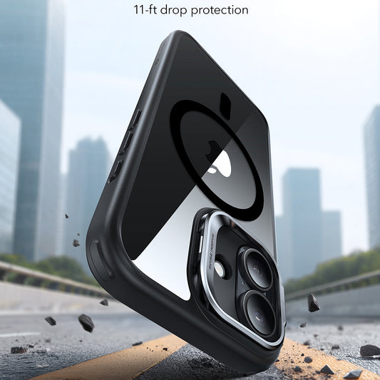 Funda MagSafe para Apple iPhone 17, ESR, Classic Hybrid Kickstand, Negra Transparente
