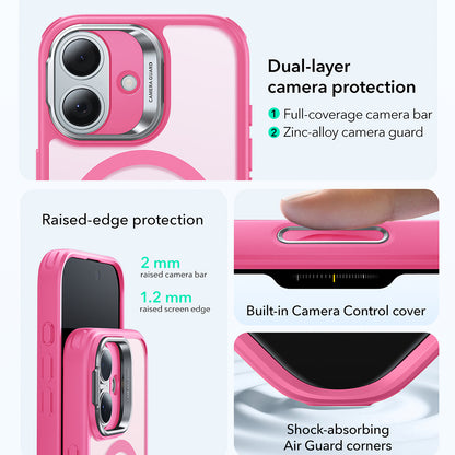 Funda MagSafe para Apple iPhone 17, ESR, Classic Hybrid Kickstand, Rosa Satinado
