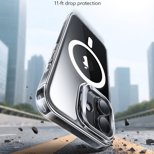 Funda MagSafe para Apple iPhone 17, ESR, Classic Hybrid Kickstand, Transparente