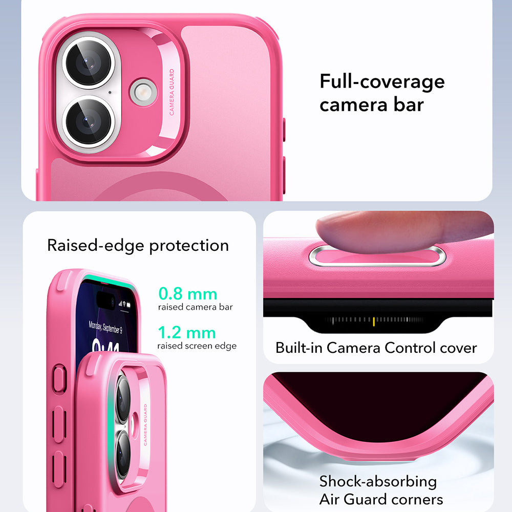 Funda MagSafe para Apple iPhone 17, ESR, Classic Hybrid, Rosa Satinado