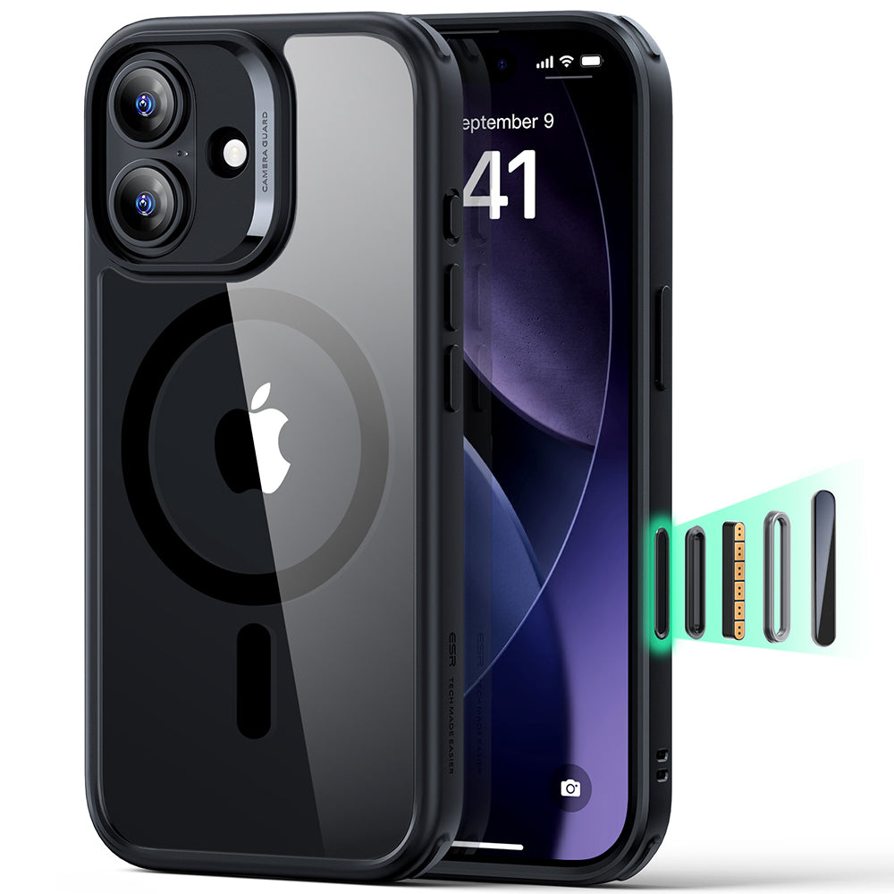 Funda MagSafe para Apple iPhone 17, ESR, Classic Hybrid, Negra Transparente