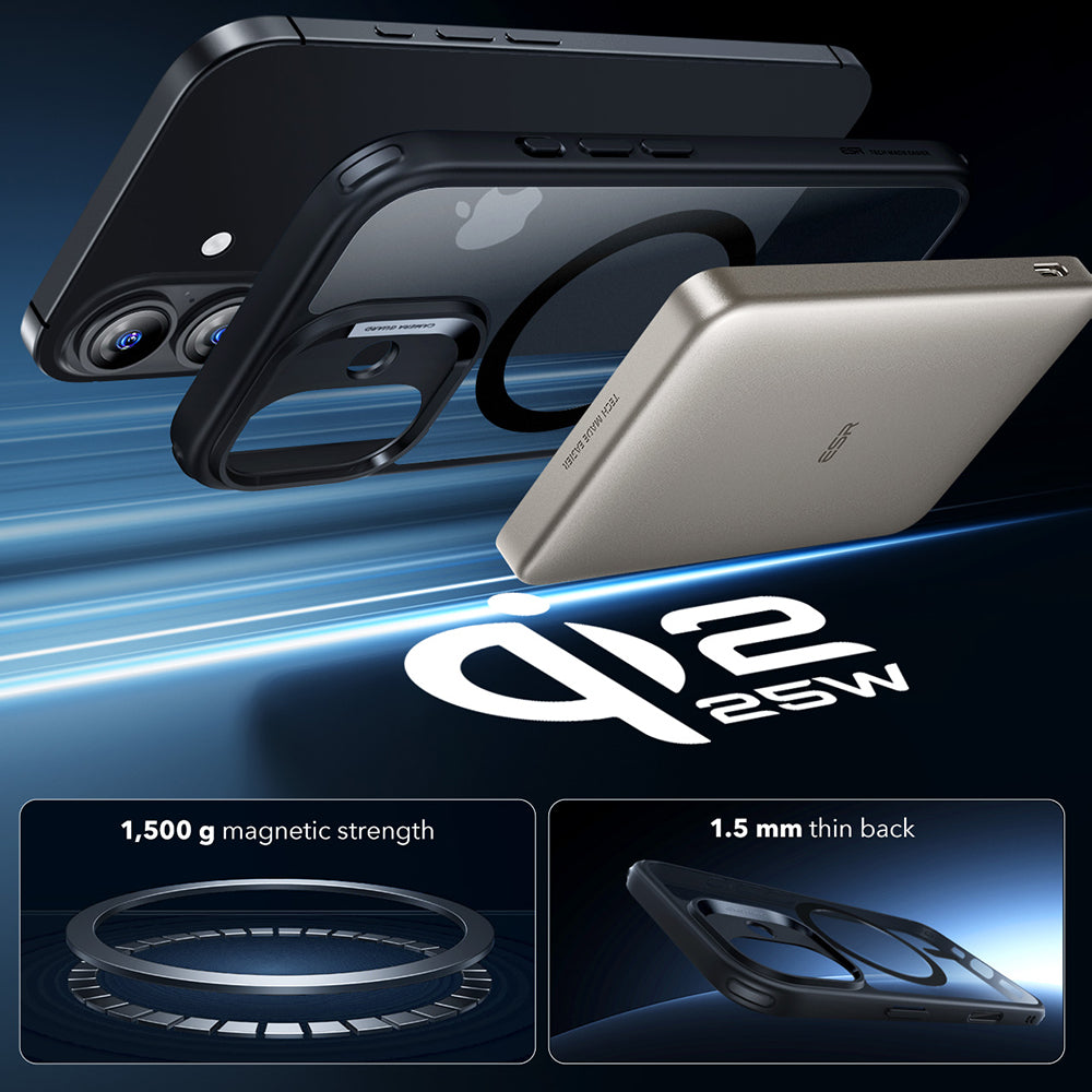 Funda MagSafe para Apple iPhone 17, ESR, Classic Hybrid, Negra Transparente