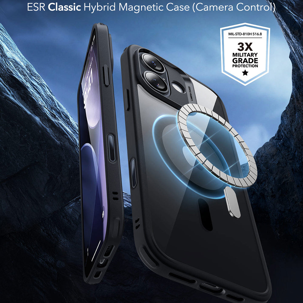 Funda MagSafe para Apple iPhone 17, ESR, Classic Hybrid, Negra Transparente