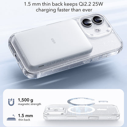 Funda MagSafe para Apple iPhone 17, ESR, Classic Hybrid Shimmer, Transparente