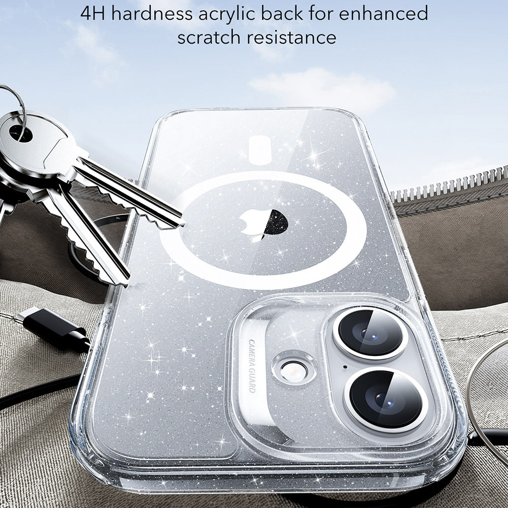 Funda MagSafe para Apple iPhone 17, ESR, Classic Hybrid Shimmer, Transparente