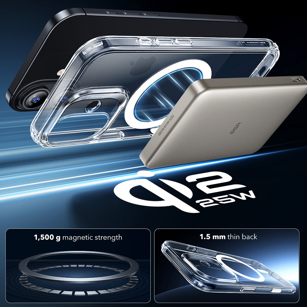 Funda MagSafe para Apple iPhone 17, ESR, Classic Hybrid, Transparente