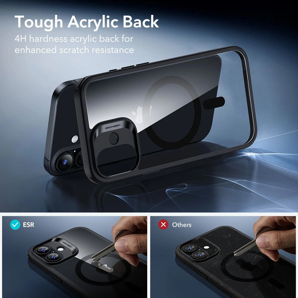 MagSafe Case for Apple iPhone 17, ESR, Classic Hybrid with Screen Protector, Black Transparent