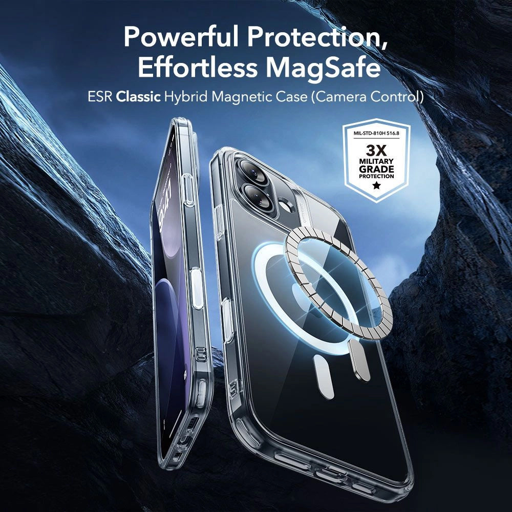 Funda MagSafe para Apple iPhone 17, ESR, Classic Hybrid con Protector de Pantalla, Transparente