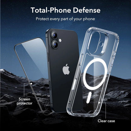 Funda MagSafe para Apple iPhone 17, ESR, Classic Hybrid con Protector de Pantalla, Transparente