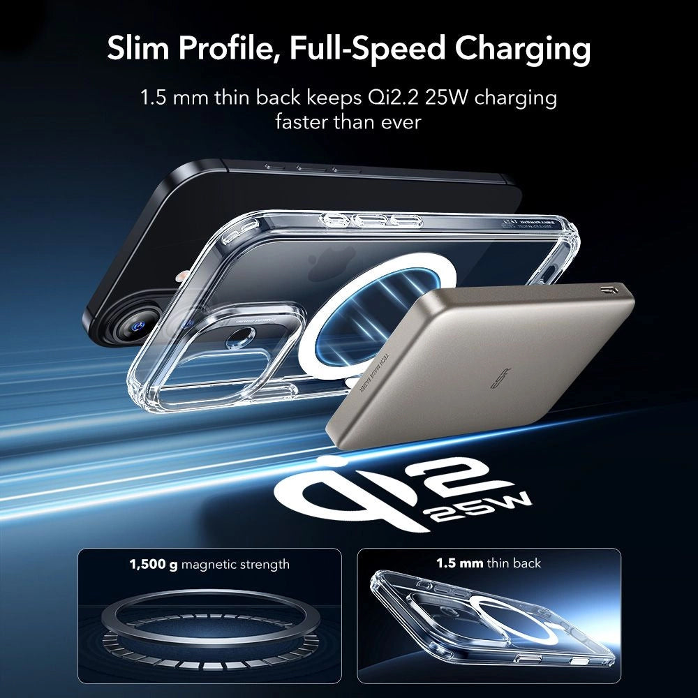 Funda MagSafe para Apple iPhone 17, ESR, Classic Hybrid con Protector de Pantalla, Transparente