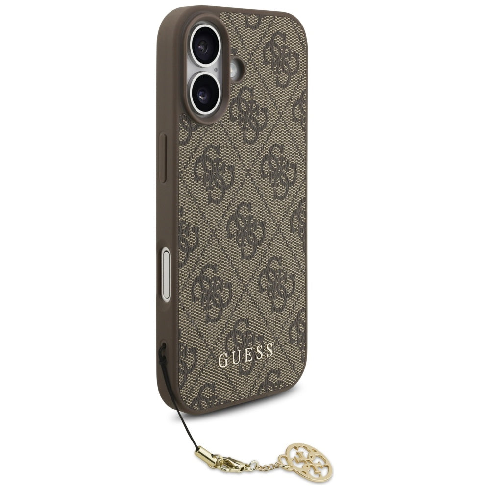 Funda MagSafe para Apple iPhone 17, Guess, 4G Charm Cradle, Marrón