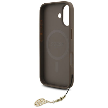 Funda MagSafe para Apple iPhone 17, Guess, 4G Charm Cradle, Marrón