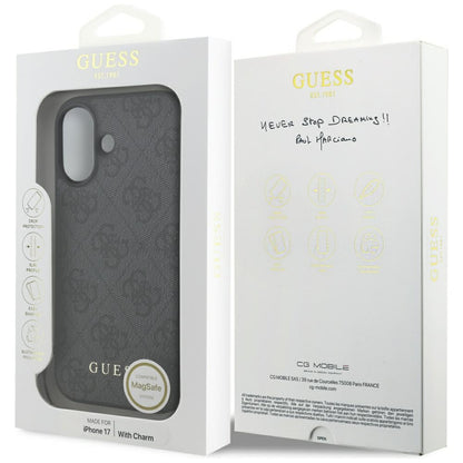 Funda MagSafe para Apple iPhone 17, Guess, 4G Charm Cradle, Negra