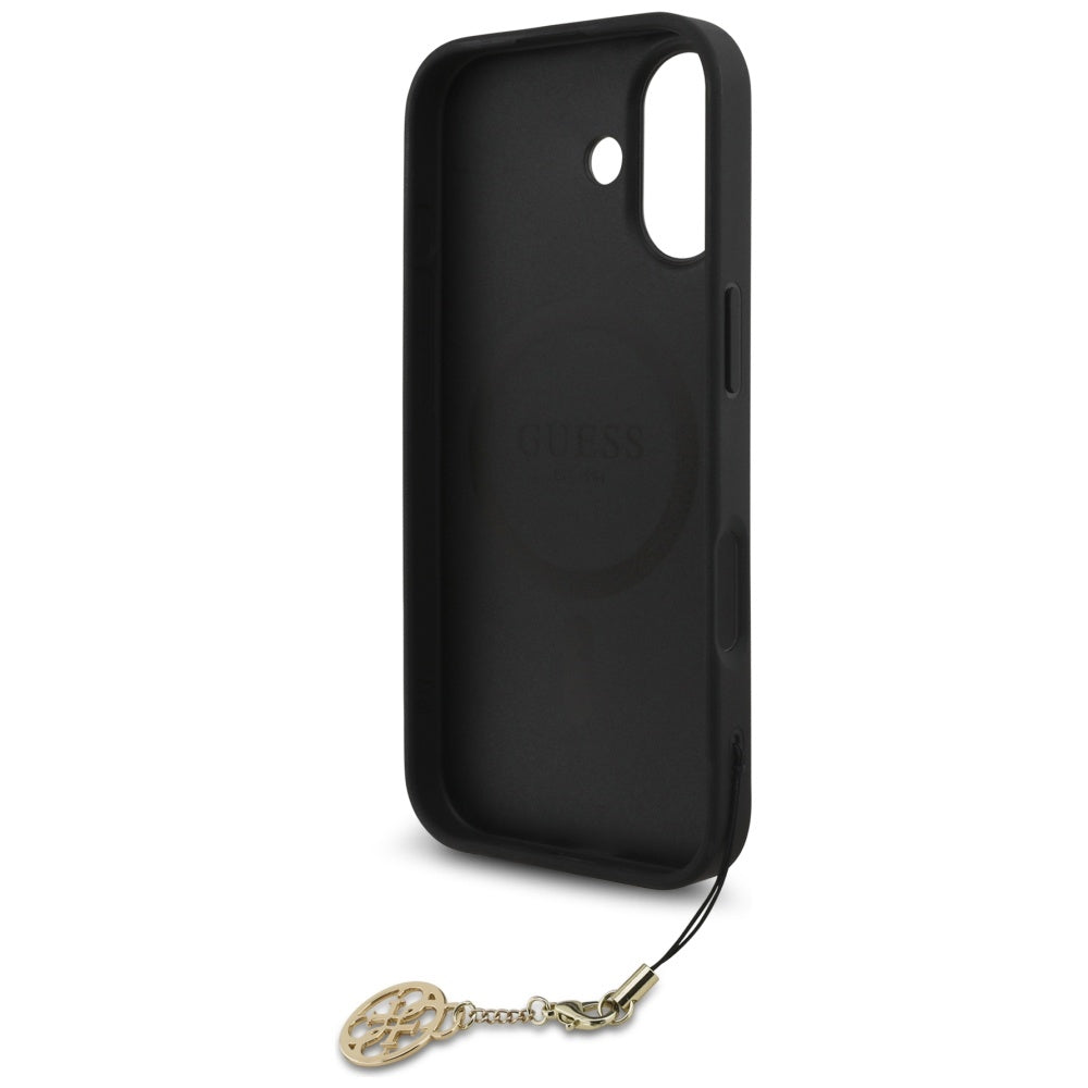 Funda MagSafe para Apple iPhone 17, Guess, 4G Charm Cradle, Negra