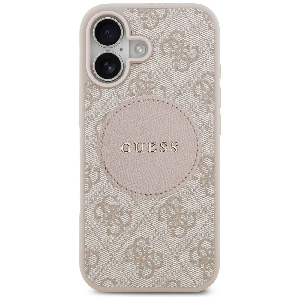 Funda MagSafe para Apple iPhone 17, Guess, 4G Circle Classic Logo, Rosa