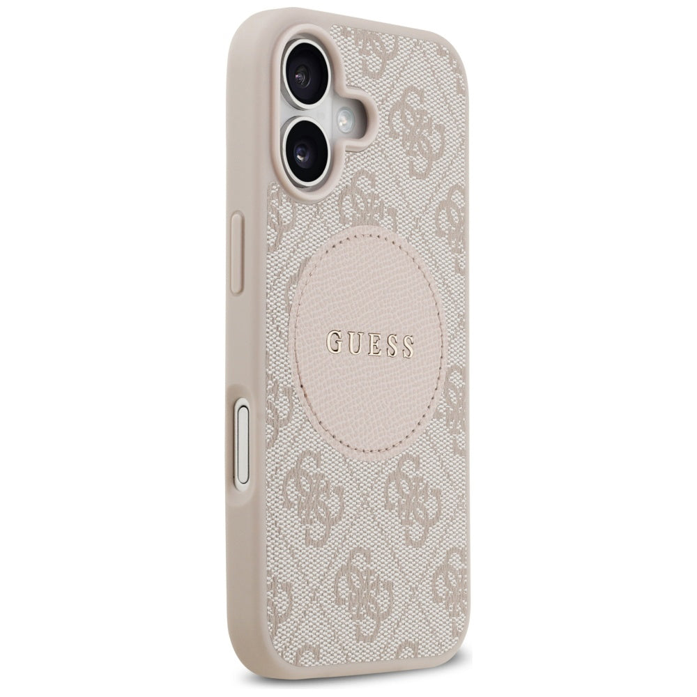 Funda MagSafe para Apple iPhone 17, Guess, 4G Circle Classic Logo, Rosa