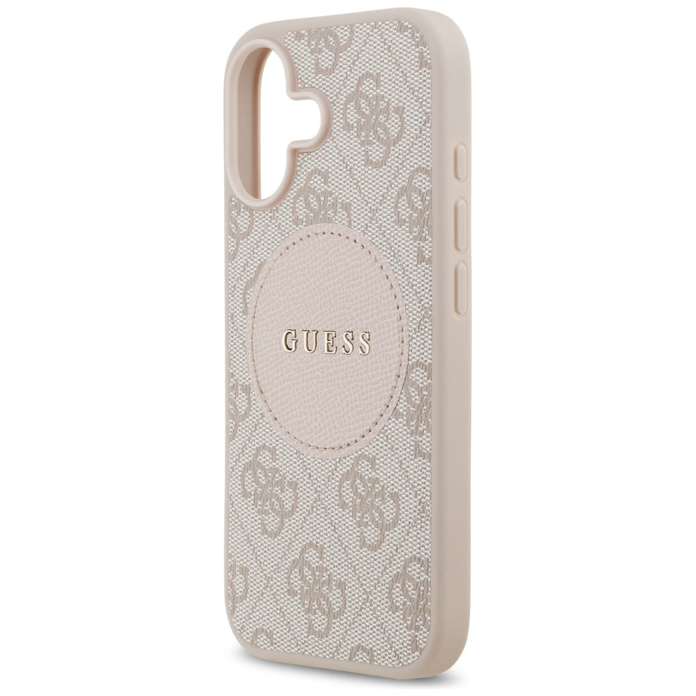 Funda MagSafe para Apple iPhone 17, Guess, 4G Circle Classic Logo, Rosa