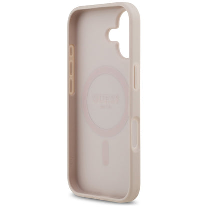 Funda MagSafe para Apple iPhone 17, Guess, 4G Circle Classic Logo, Rosa