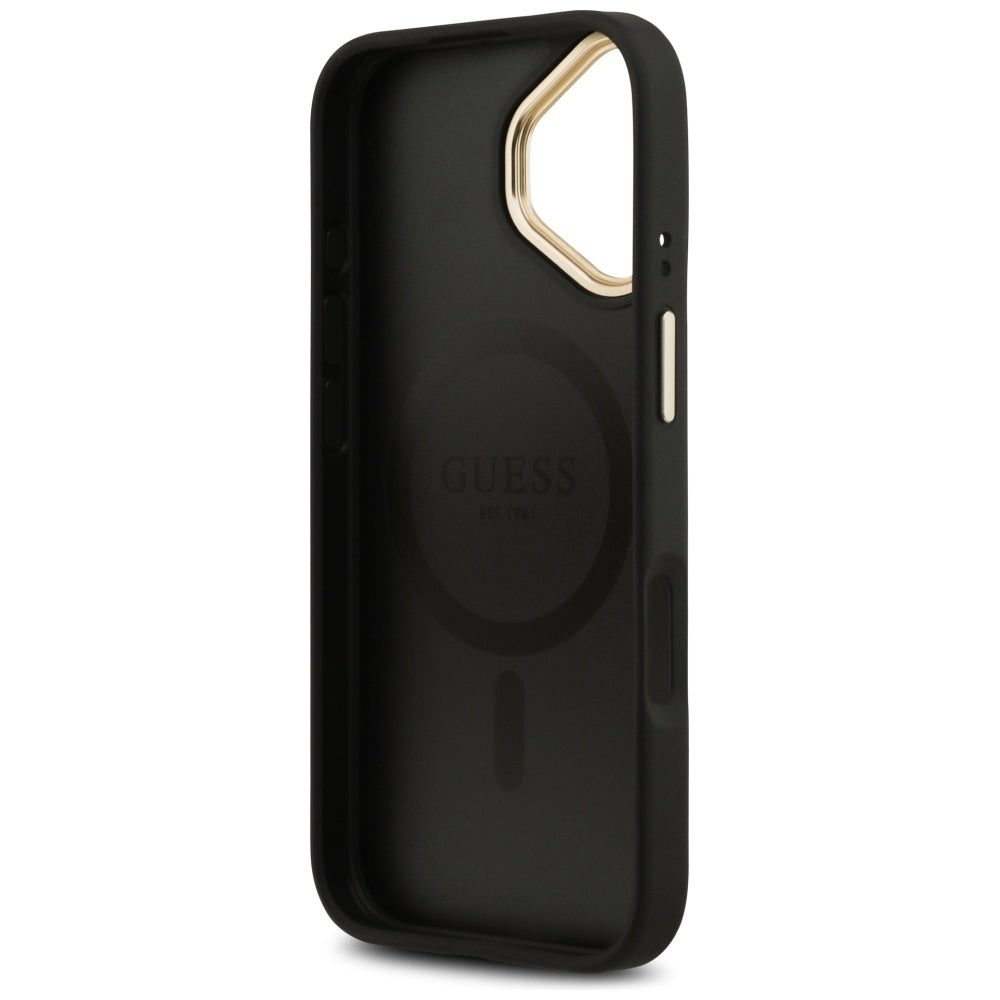 Funda MagSafe para Apple iPhone 17, Guess, 4G Classic, Negra