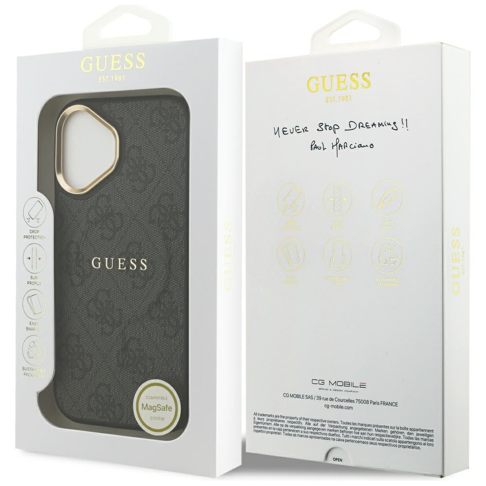 Funda MagSafe para Apple iPhone 17, Guess, 4G Classic, Negra