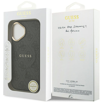 Funda MagSafe para Apple iPhone 17, Guess, 4G Classic, Negra