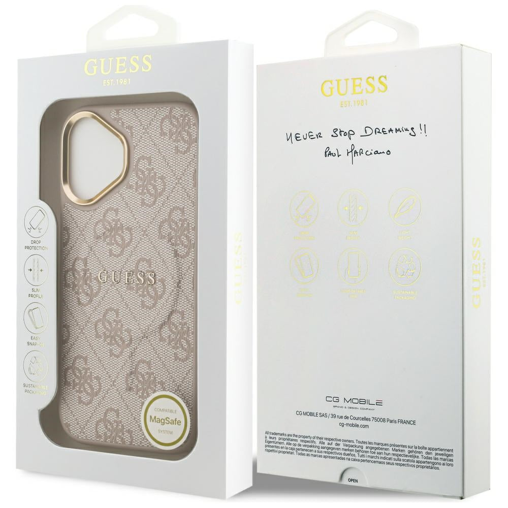 Funda MagSafe para Apple iPhone 17, Guess, 4G Classic, Rosa