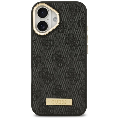 Funda MagSafe para Apple iPhone 17, Guess, Placa con Logo 4G, Negra