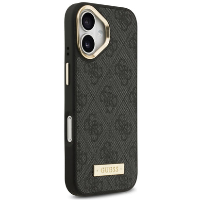 Funda MagSafe para Apple iPhone 17, Guess, Placa con Logo 4G, Negra