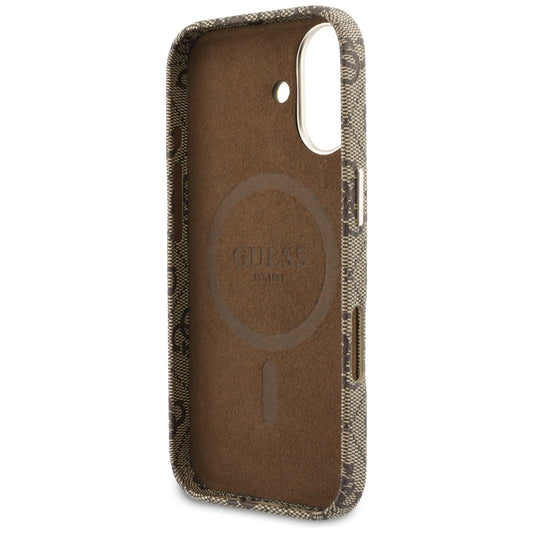Funda MagSafe para Apple iPhone 17, Guess, 4G Script Logo, Marrón
