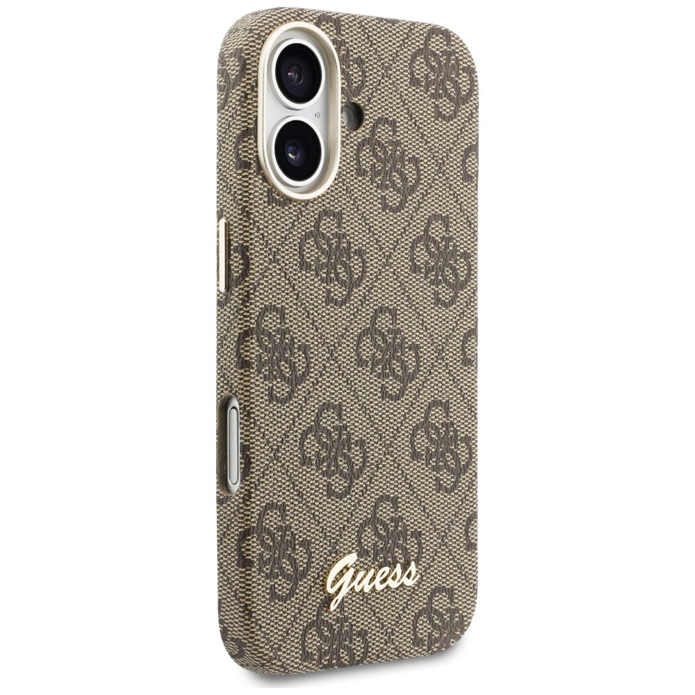 Funda MagSafe para Apple iPhone 17, Guess, 4G Script Logo, Marrón