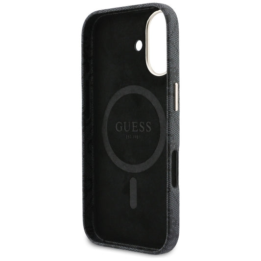 Funda MagSafe para Apple iPhone 17, Guess, 4G Script Logo, Negra
