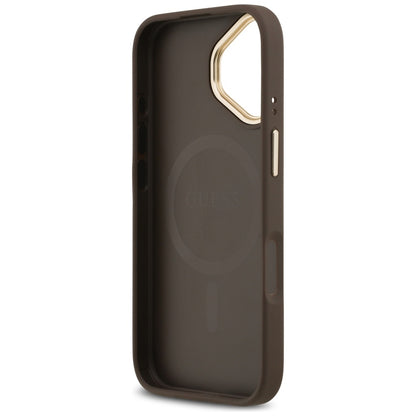 Funda MagSafe para Apple iPhone 17, Guess, 4G Strass Logo, Marrón