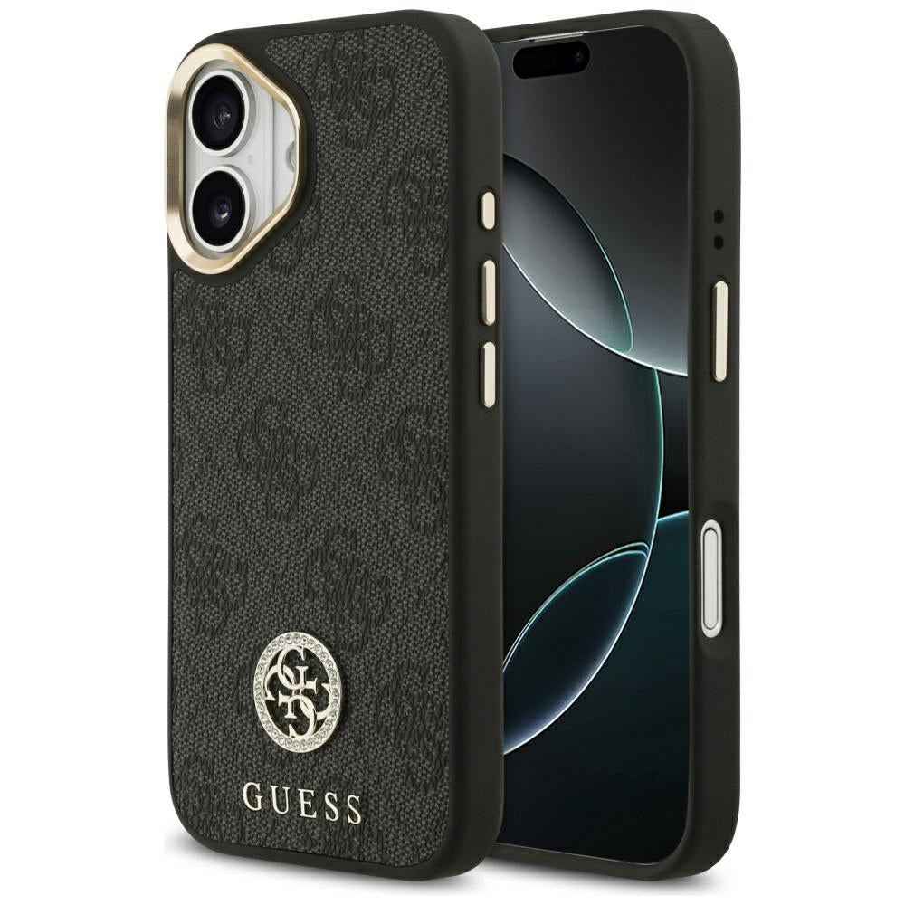 Funda MagSafe para Apple iPhone 17, Guess, 4G Strass Logo, Negra