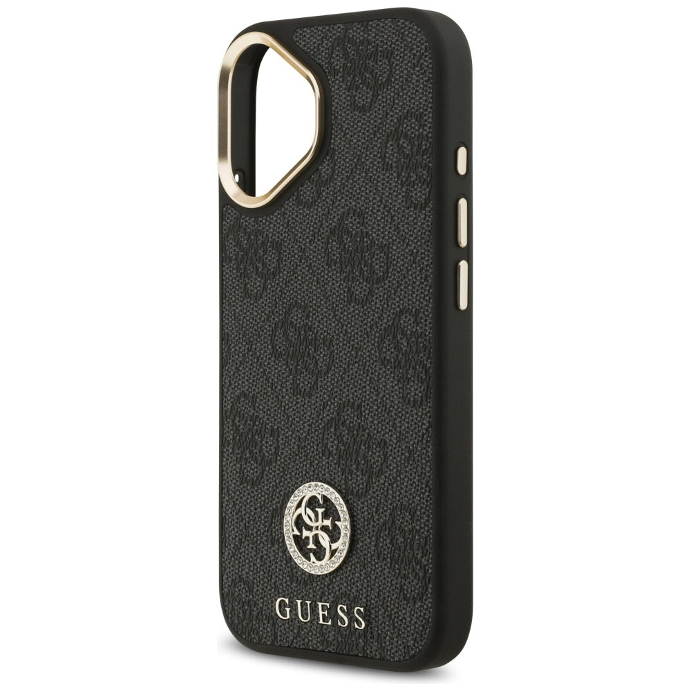 Funda MagSafe para Apple iPhone 17, Guess, 4G Strass Logo, Negra