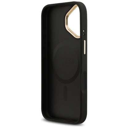 Funda MagSafe para Apple iPhone 17, Guess, 4G Strass Logo, Negra