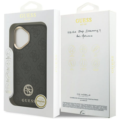 Funda MagSafe para Apple iPhone 17, Guess, 4G Strass Logo, Negra