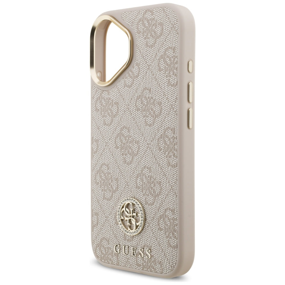 Funda MagSafe para Apple iPhone 17, Guess, 4G Strass Logo, Rosa