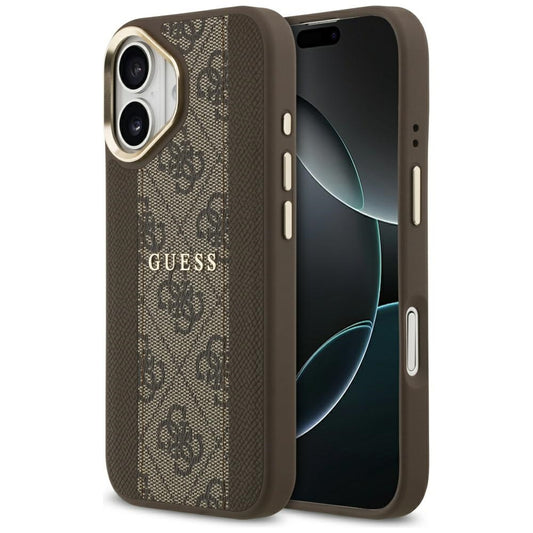 Funda MagSafe para Apple iPhone 17, Guess, 4G Stripe, Marrón.