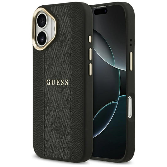 Funda MagSafe para Apple iPhone 17, Guess, 4G Stripe, Negra