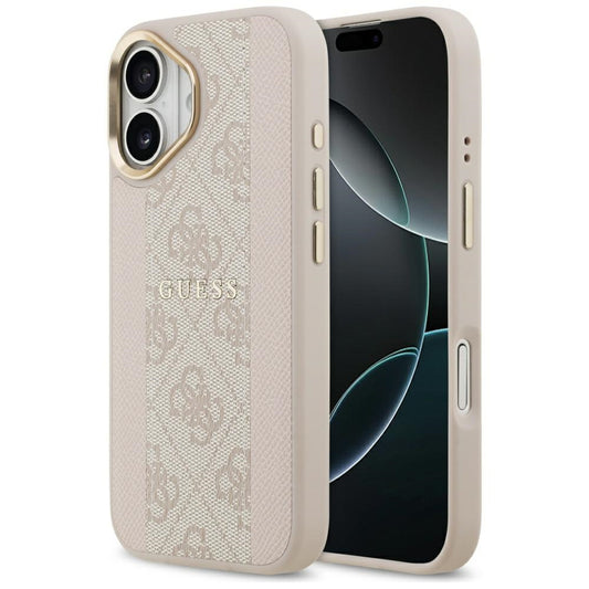 Funda MagSafe para Apple iPhone 17, Guess, 4G Stripe, Rosa